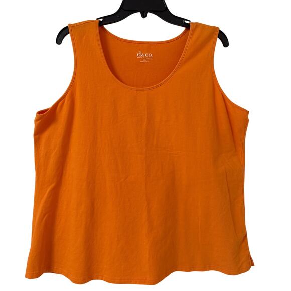 D&Co. Denim & Company Extra Large Tangerine Orange Tank Top. - Picture 1 of 4